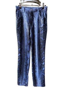 Mario Gena Paris Euro Y2K White Lotus Style Euro Summer Snake-Print Pants